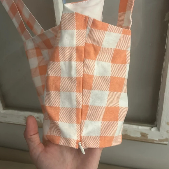 Forever 21 cropped smocked sleeveless top pink white gingham size M - Picture 4 of 5